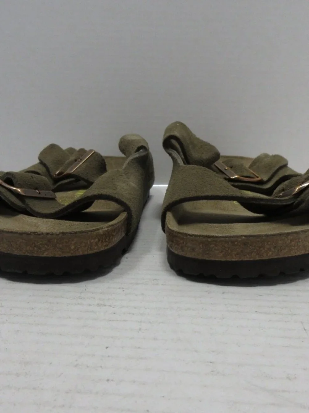 Brand New! Birkenstock Men's Two-Buckle Suede Sandals in Olive Brown Size 11